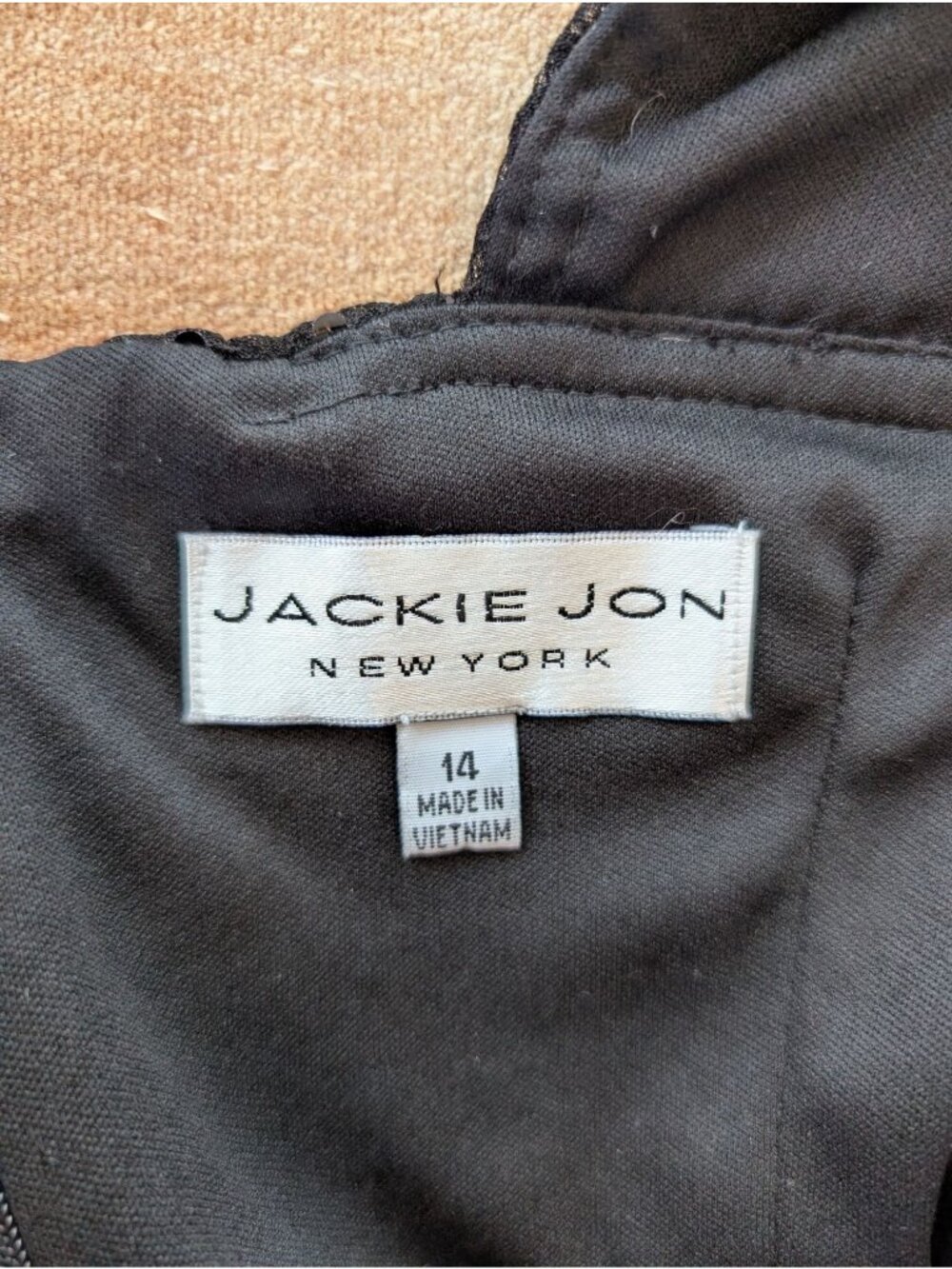 Vintage Jackie Jon NY Black Sequin One-Shoulder Cocktail Mini Dress Size 14 - Picture 6 of 7
